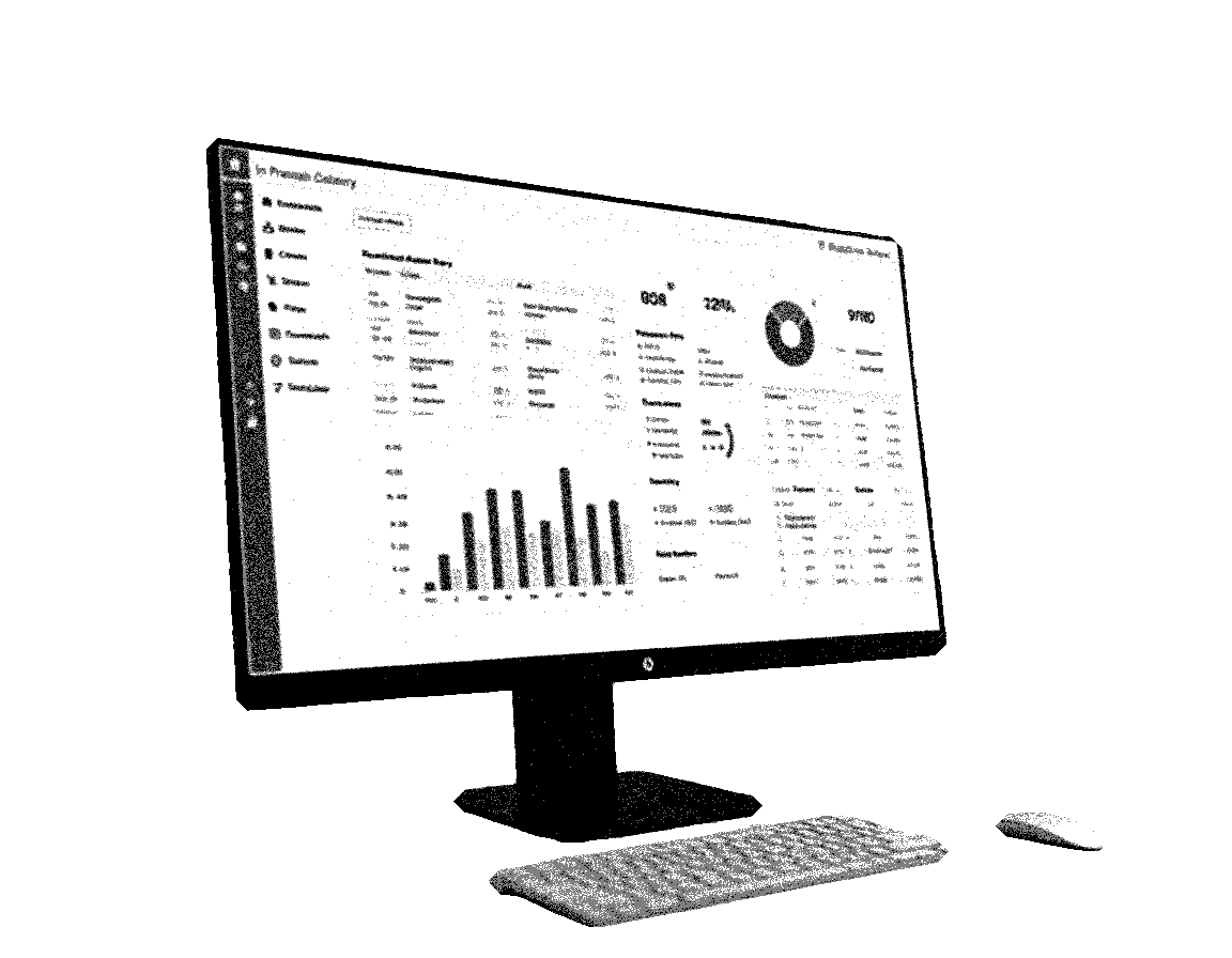 an image of a monitor displaying analytics